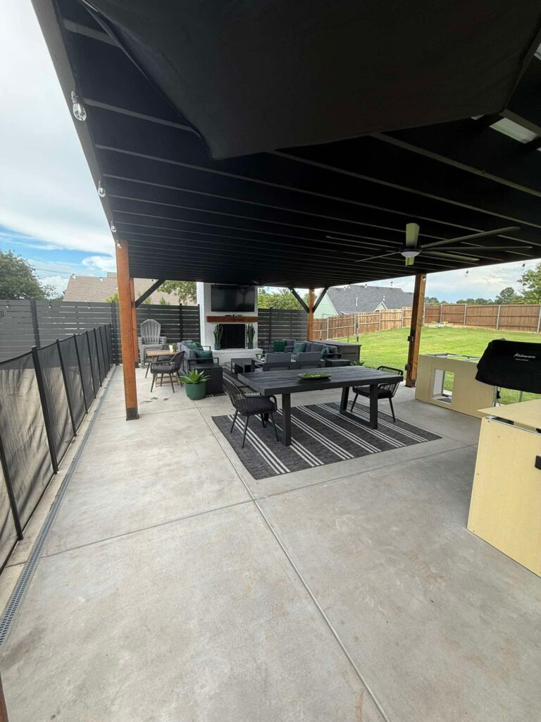 Edmond Patio Transformation with Fireplace, Pergola and Fireplace